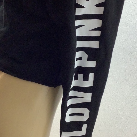 Victoria's Secret Pink Size XS Black Hoodie with Open Shoulder. Preloved. - Picture 3 of 8